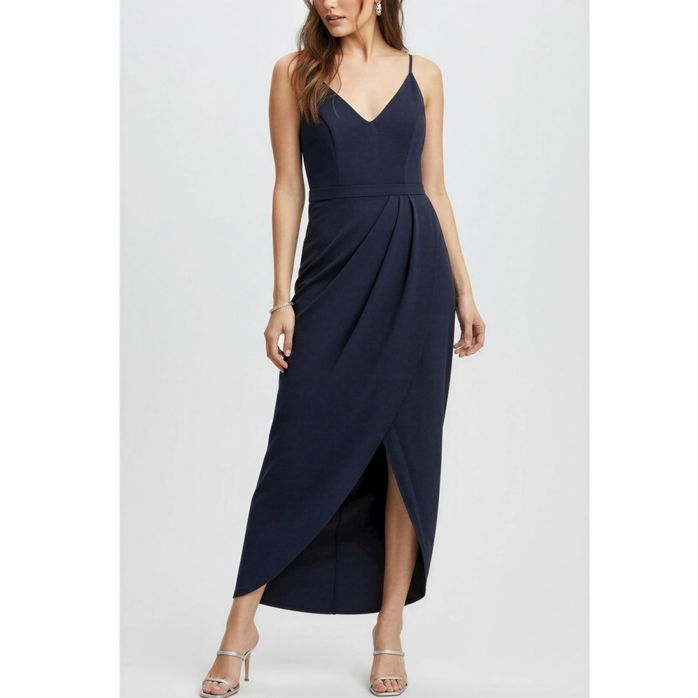 BHLDN Caron Lyra Bridesmaid Wedding Guest Dress, Midnight/Navy, 0 (US)